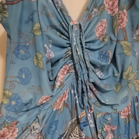 Floral Blue Maxi Dress - Picture 5 of 6